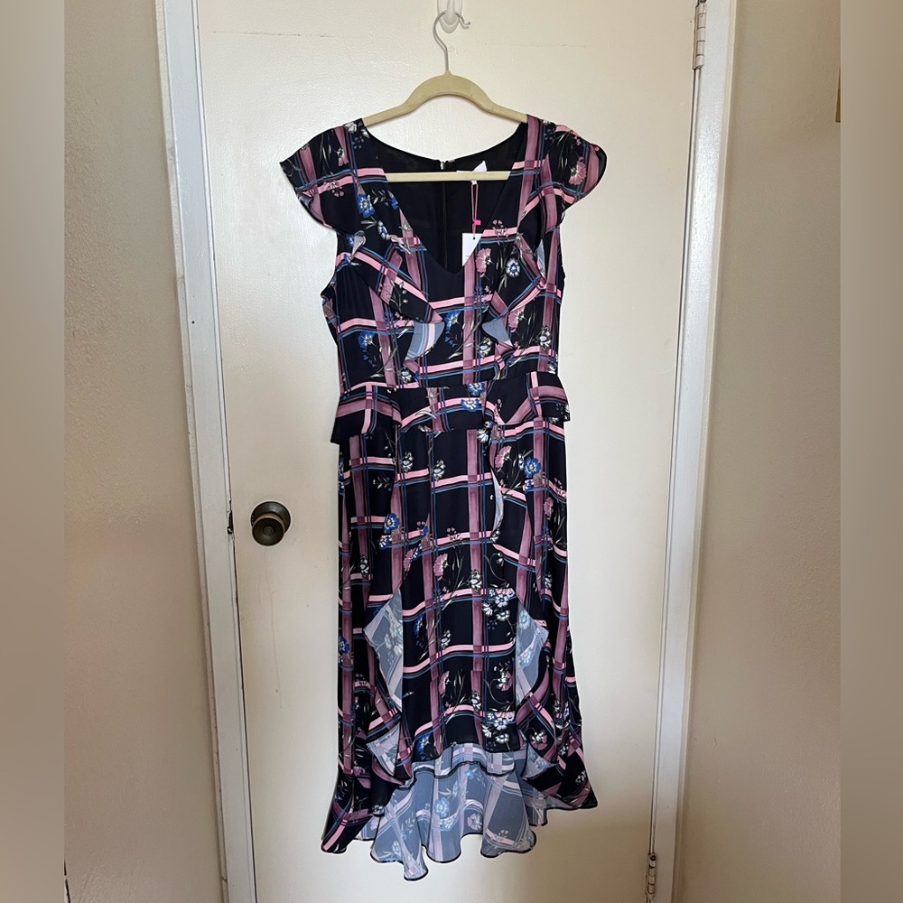 Parker floral ruffle midi dress